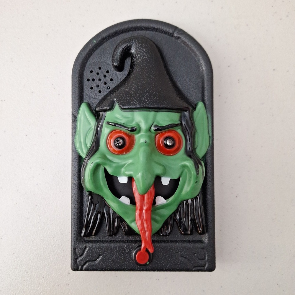 Vintage 90's Occasions Animatronic Wall Plaque/Doorbell Witch Halloween *VIDEO*